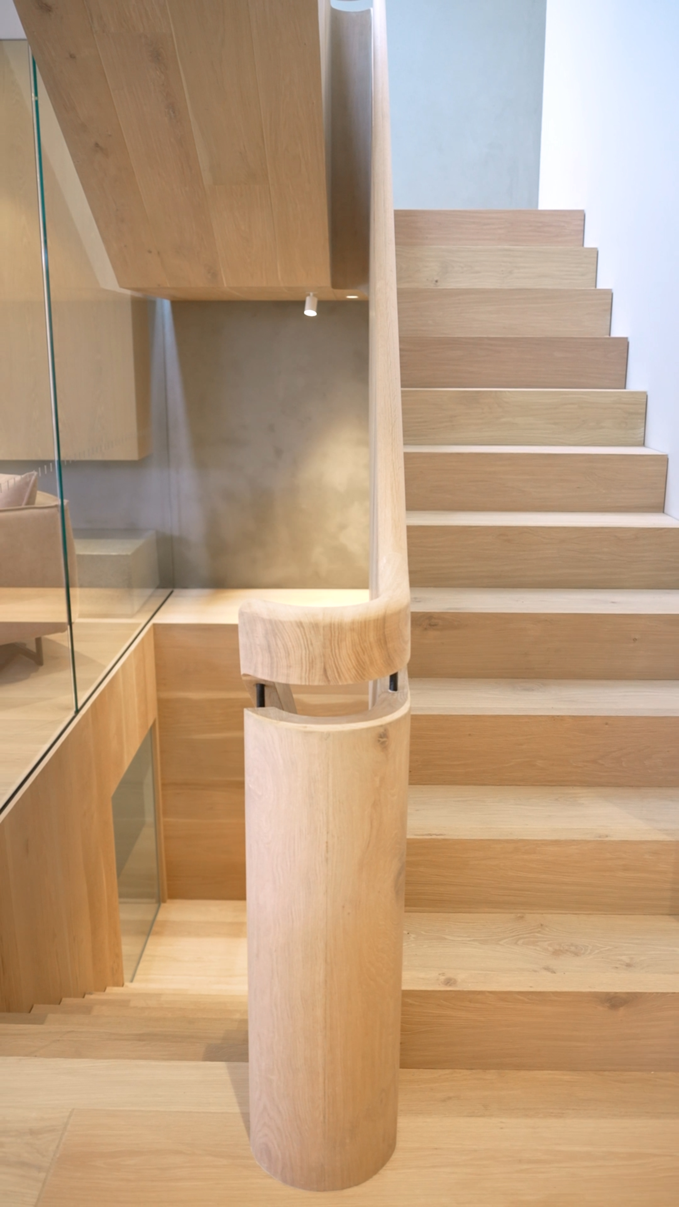 Albert Park &mdash; top of staircase with oak newel